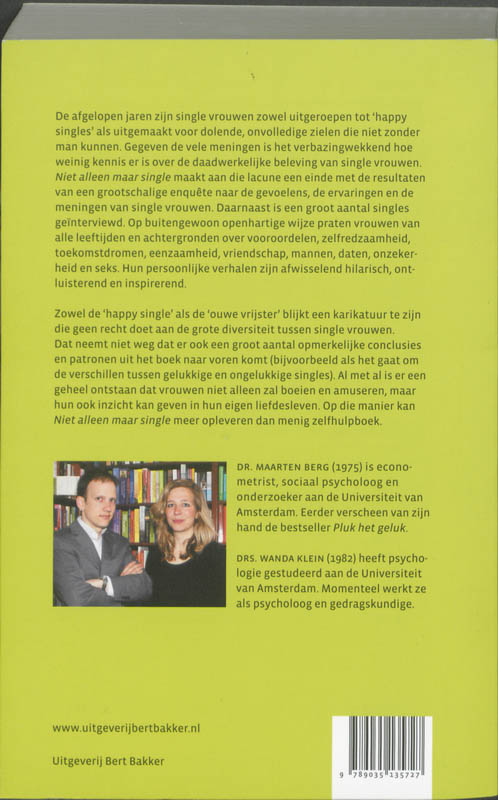 Niet alleen maar single achterkant