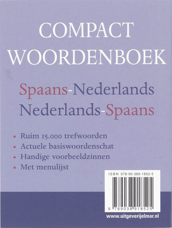 Compact woordenboek Spaans achterkant