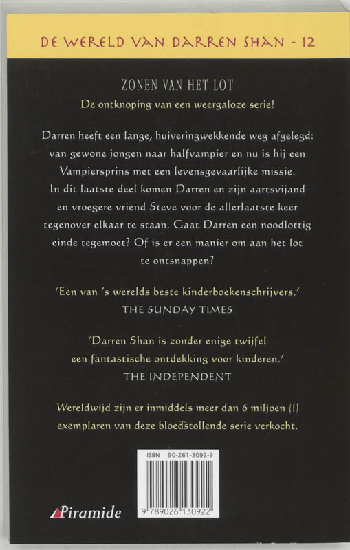 Zonen van het lot / De wereld van Darren Shan / 12 achterkant