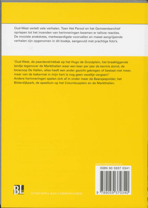 Oud-West / Bibliotheek van Amsterdamse herinneringen / 1 achterkant