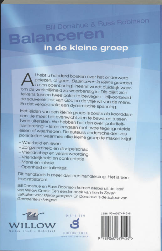 Balanceren In De Kleine Groep achterkant