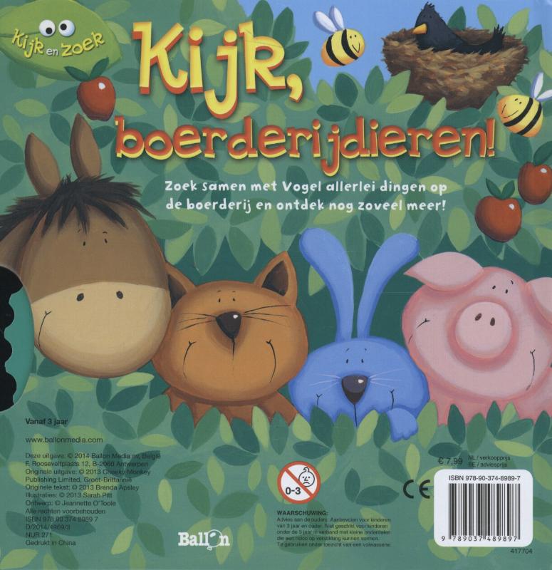 Kijk en zoek - Kijk, boerderijdieren achterkant