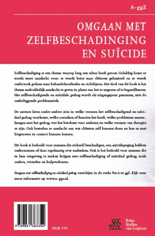 Omgaan met zelfbeschadiging en suïcidaal gedrag / A-ggz middelengebruik achterkant