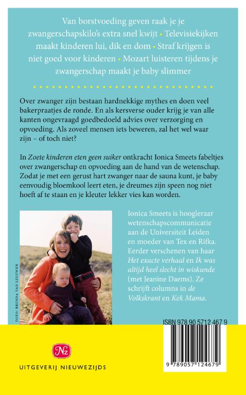 Zoete kinderen eten geen suiker achterkant