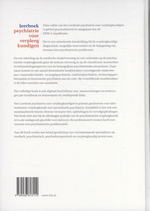 Leerboek psychiatrie voor verpleegkundigen achterkant