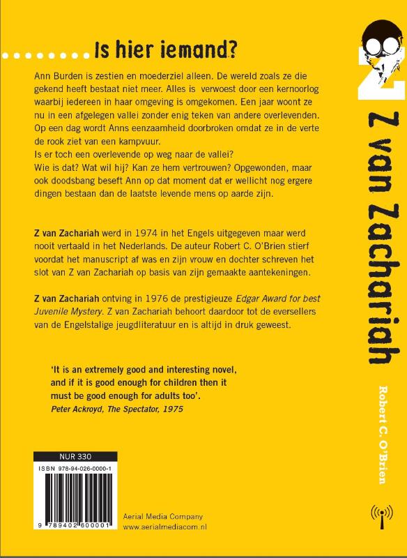 Z van Zachariah achterkant