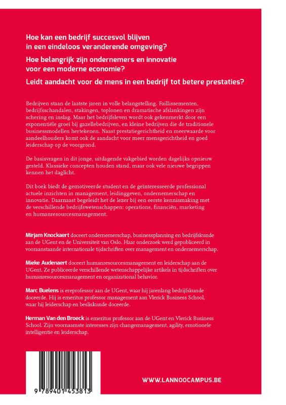 Handboek Bedrijfskunde achterkant