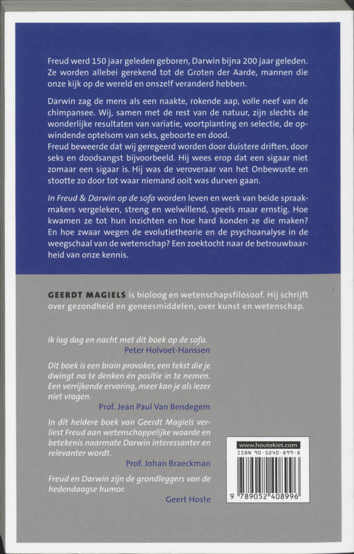 Freud en Darwin op de sofa - Geert Magiels achterkant