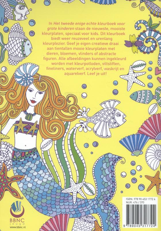 Het tweede enige echte kleurboek voor grote kinderen achterkant