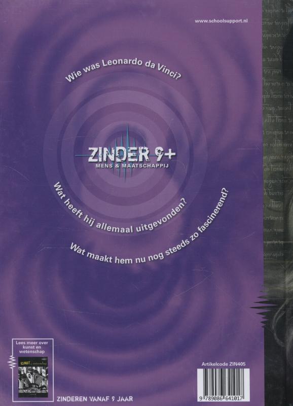 Leonardo da Vinci / Zinder 8+ / Zinder 9+ Mens en maatschappij achterkant