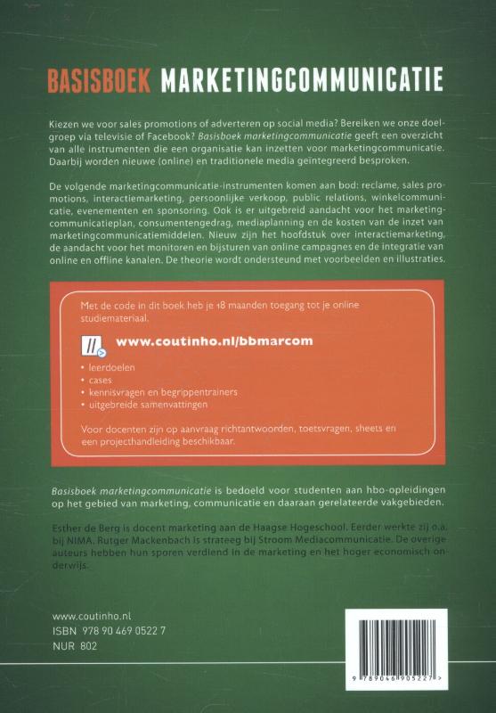 Basisboek marketingcommunicatie achterkant