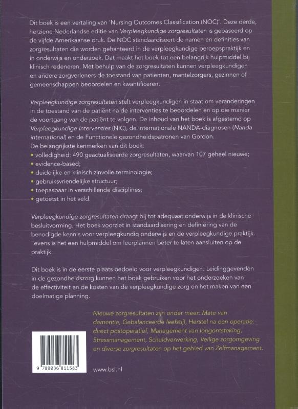 Verpleegkundige zorgresultaten achterkant