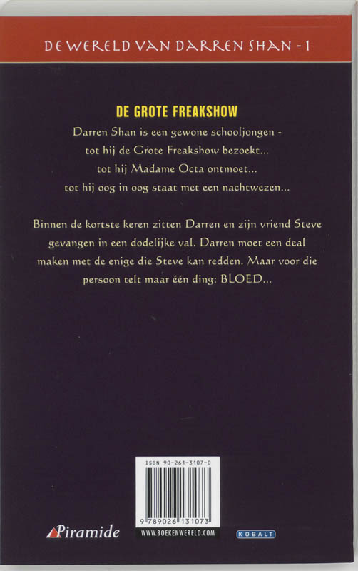 De Grote Freakshow / De wereld van Darren Shan / 1 achterkant