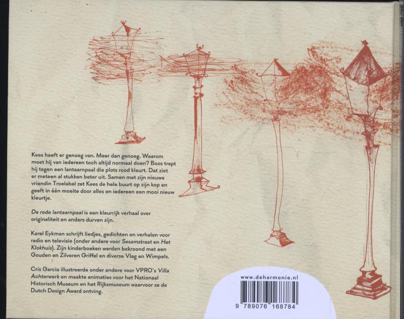 De rode lantaarnpaal achterkant