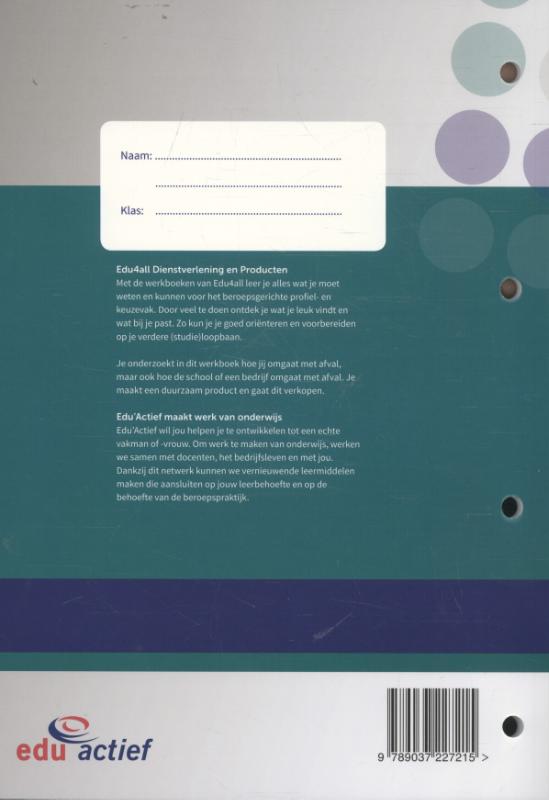 Edu4all DP - Duurzaam consumeren Keuzevak milieu, hergebruik en duurzaamheid Werkboek achterkant