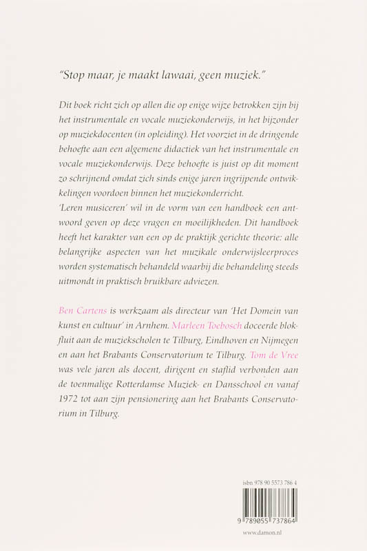 Leren musiceren achterkant