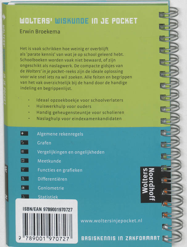 Wolters Wiskunde In Je Pocket achterkant