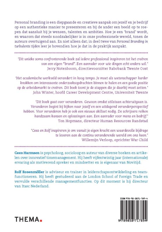 Personal branding in turbulente tijden achterkant