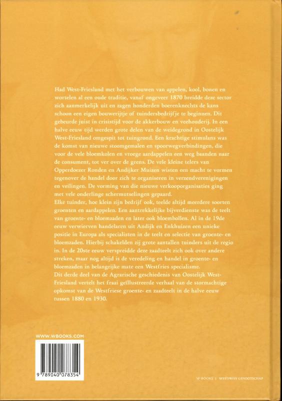 Westfriese historische reeks 3 - Tuinbouw en zaadteelt achterkant