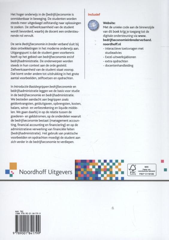 Introductie basisbegrippen bedrijfseconomie & bedrijfsadministratie / Bedrijfseconomie in breder verband achterkant