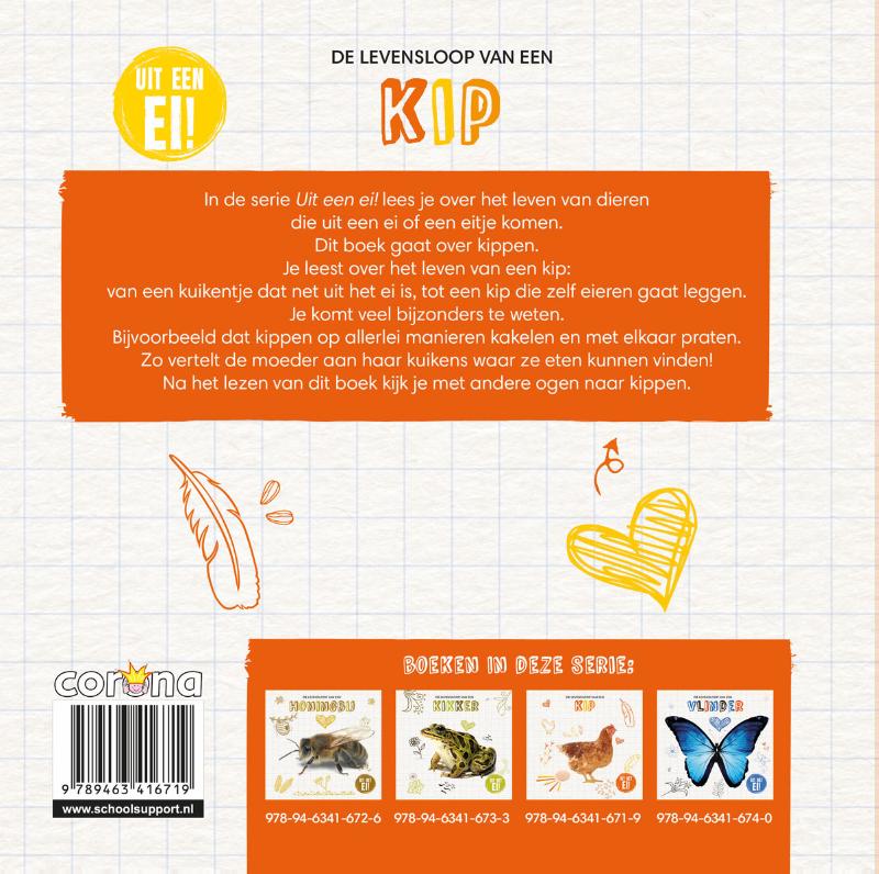De levensloop van een kip / Uit een ei! achterkant
