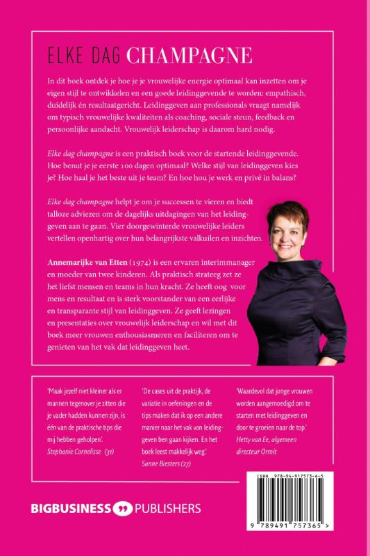 Elke dag champagne achterkant