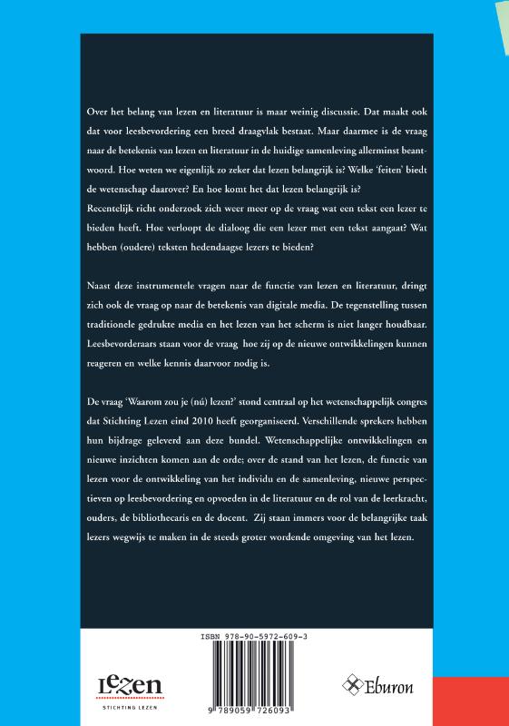 Waarom zou je (nu) lezen? / Publicatiereeks Stichting Lezen / 20 achterkant