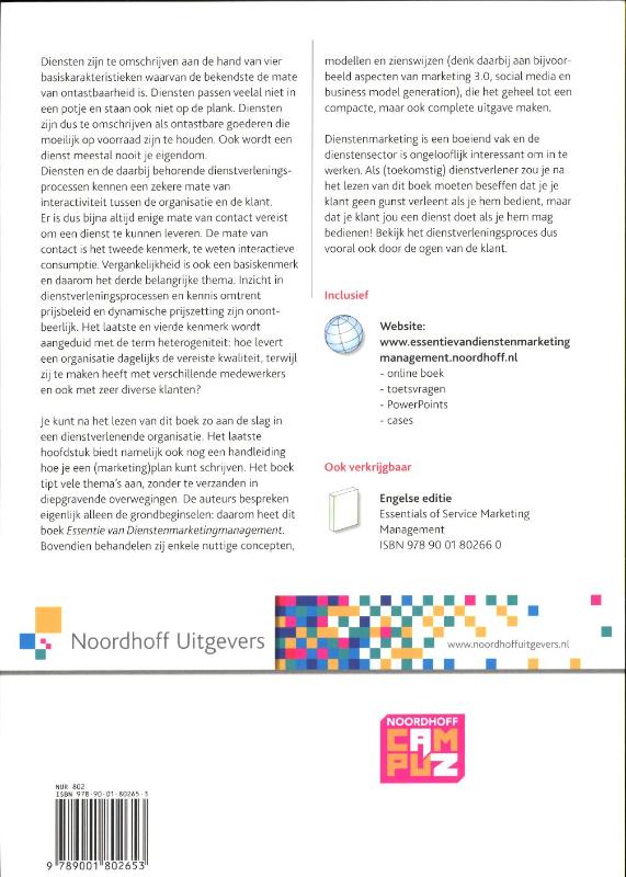 Essentie van dienstenmarketingmanagement achterkant
