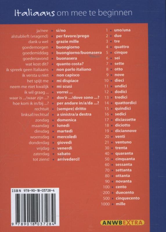 Italiaans / ANWB taalgids achterkant