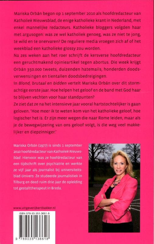 Blond, brutaal en bidden achterkant