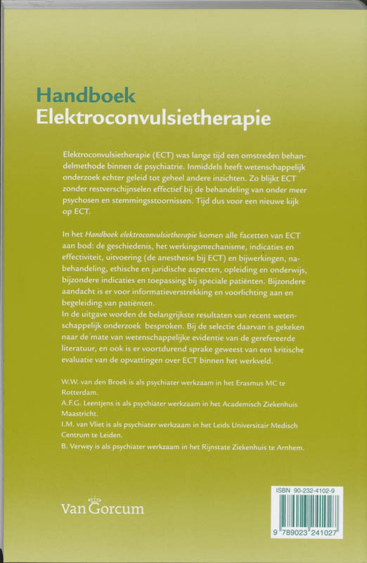 Handboek elektroconvulsietherapie achterkant