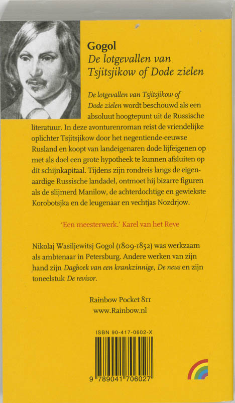 De Lotgevallen Van Tsjitsjikow, Of Dode Zielen achterkant
