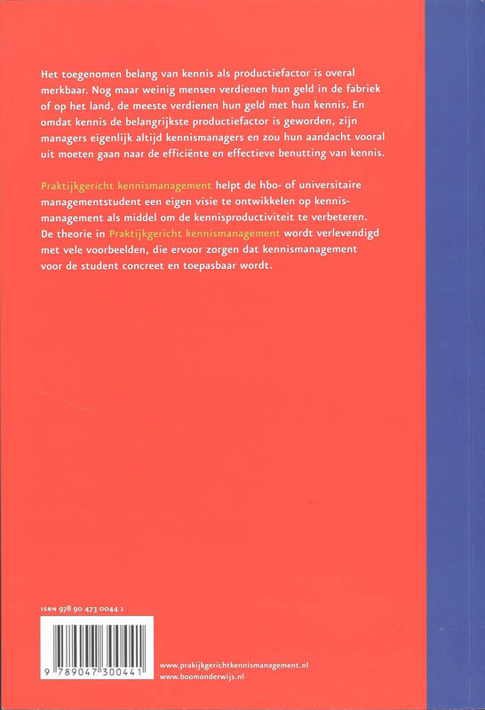 Praktijkgericht kennismanagement achterkant