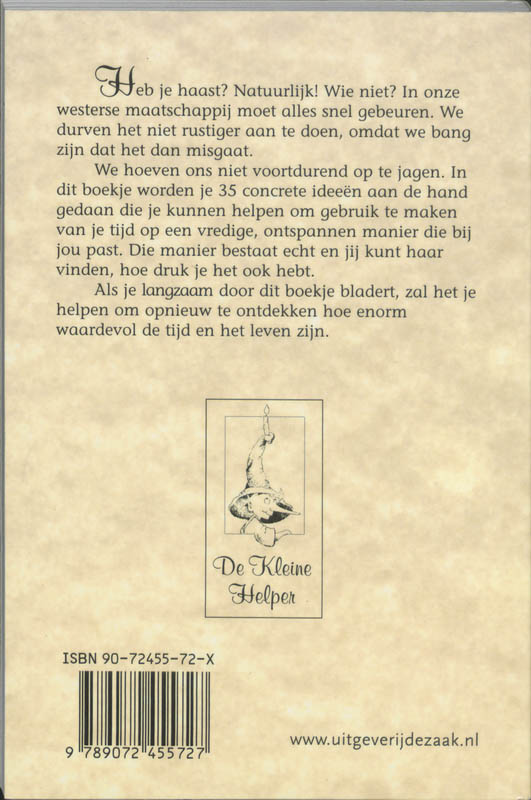 Onthaasten / De kleine helper cadeauboekjes achterkant