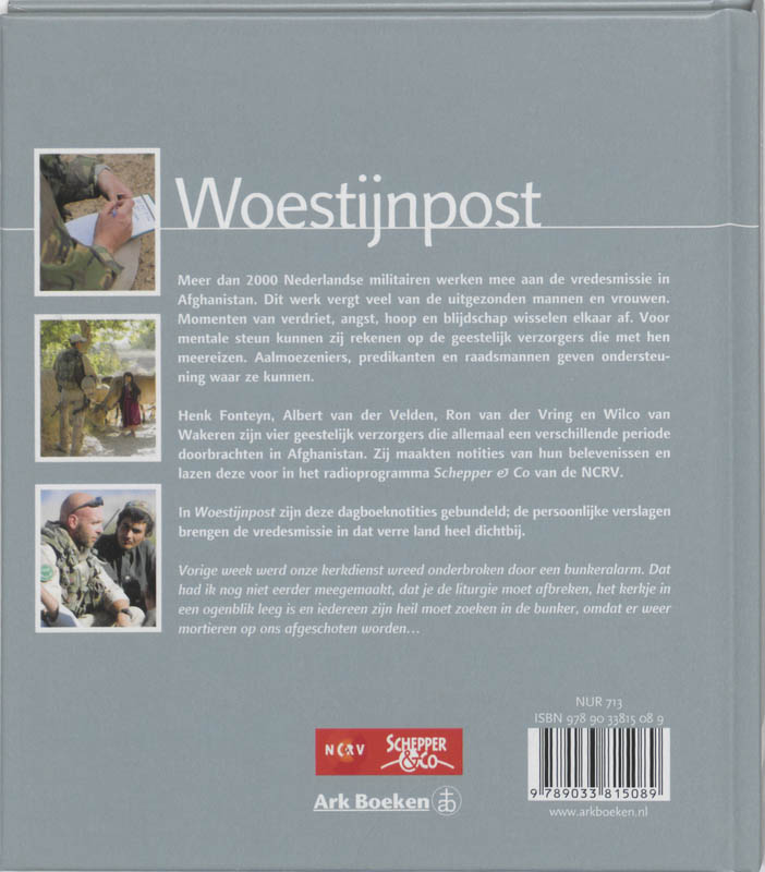 Woestijnpost dagboeknotities uit afganistan achterkant