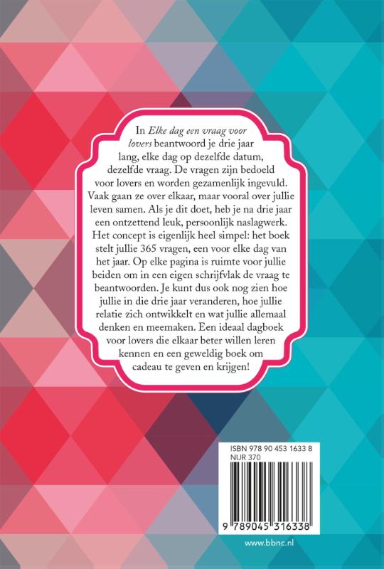 Elke dag een vraag voor lovers achterkant