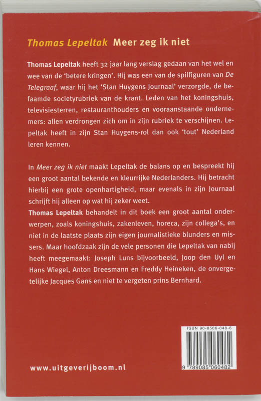 Meer Zeg Ik Niet achterkant