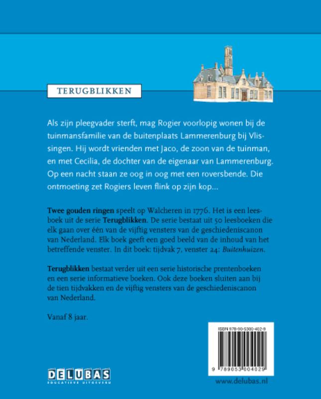 Terugblikken leesboeken 24 -  Twee gouden ringen Buitenhuizen achterkant