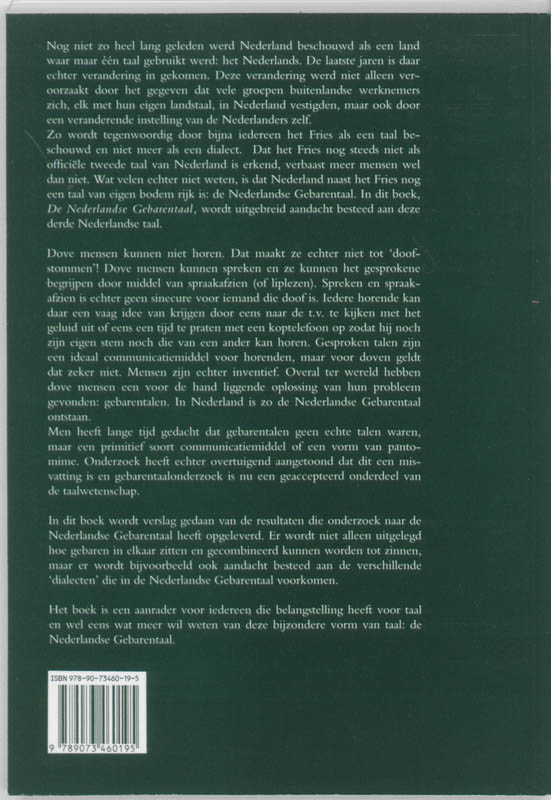 De Nederlandse gebarentaal achterkant
