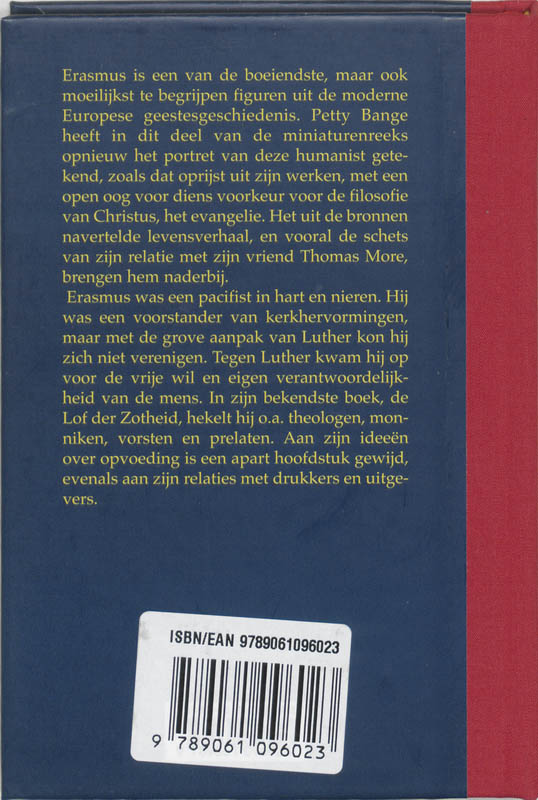 Desiderius Erasmus / Miniaturen reeks / 20 achterkant