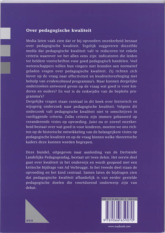 Over pedagogische kwaliteit achterkant