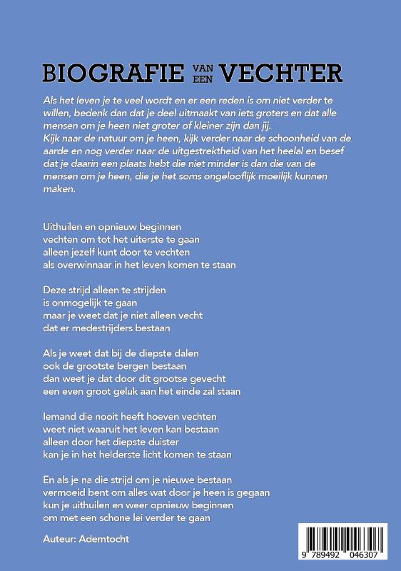 Biografie van een vechter achterkant