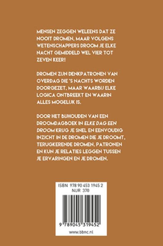 Elke dag een droom achterkant