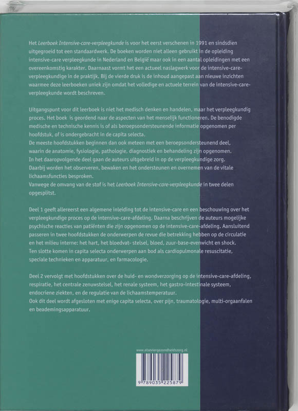 Leerboek: Intensive - Care Verpleegkunde 2 achterkant