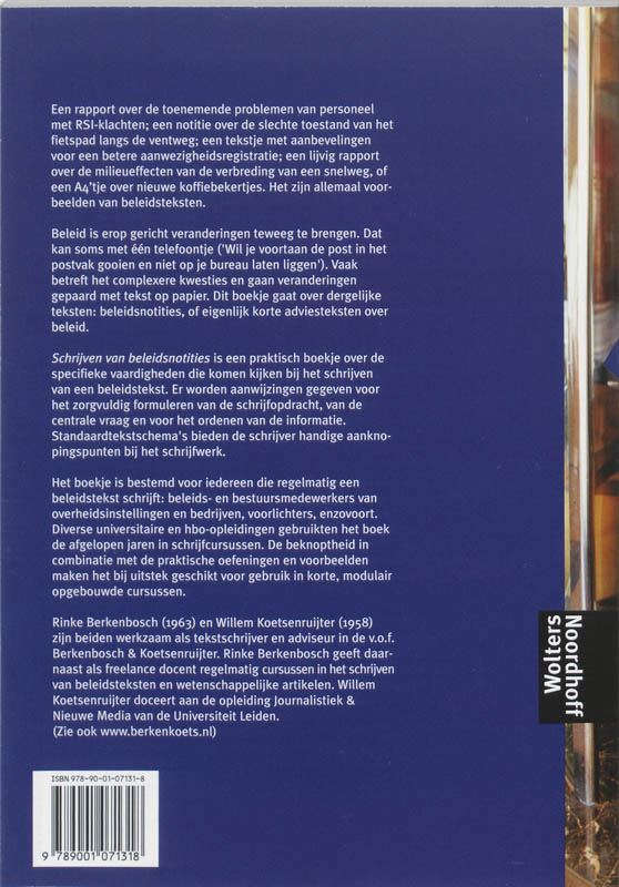 Schrijven van beleidsnotities achterkant