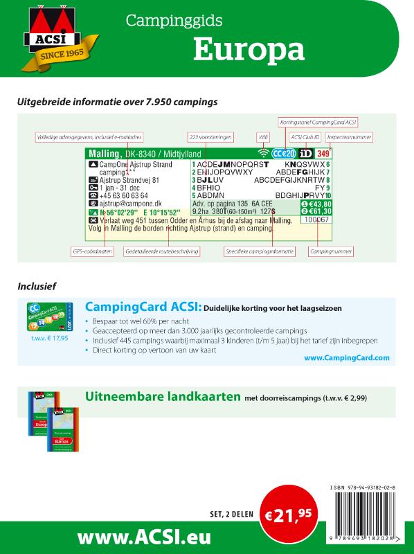 ACSI Campinggids Europa 2021 / ACSI Campinggids achterkant