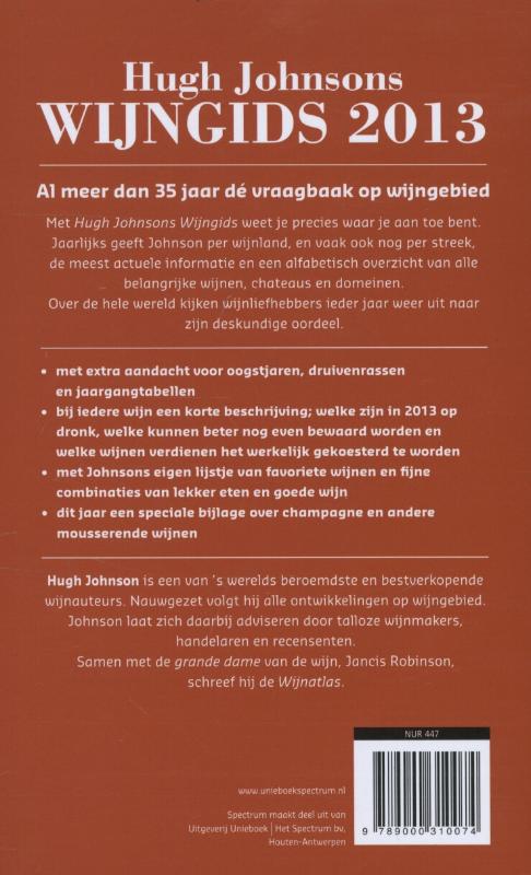 Hugh Johnsons Wijngids 2013 achterkant
