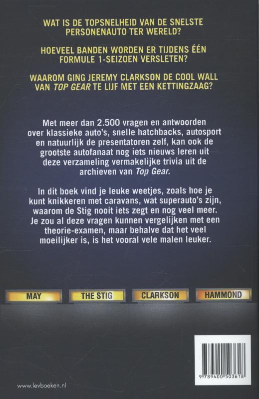 TopGear quizboek / Top Gear achterkant