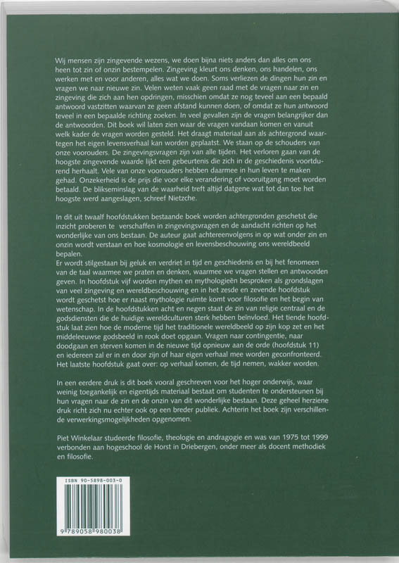 Zingeving en wereldbeschouwing achterkant