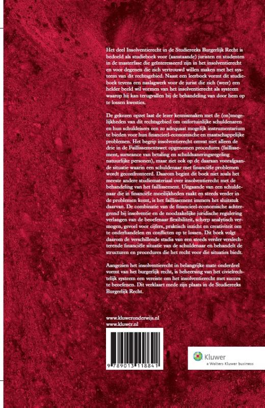 Insolventierecht / Studiereeks burgerlijk recht / 8 achterkant